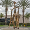 High Quality Outdoor Decorative Life Size Bronze Brass Giraffe Statue
